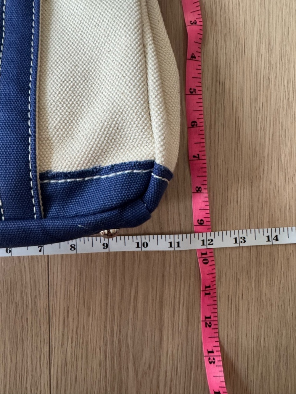 Mini “Boatkin” Canvas Tote with Navy Trim - Picture 5 of 12